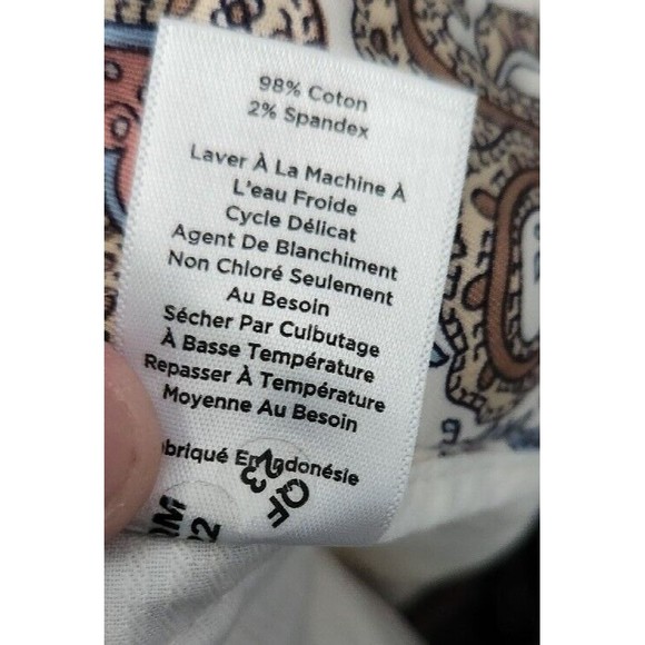 Talbots The Perfect Crop Pants Sz 4P Stretch Chino Paisley Print Cotton Stretch - Picture 8 of 8